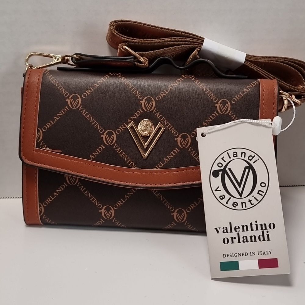 VALENTIO ORLANDO italian vegan leather crossbody bag purse - Picture 1 of 16